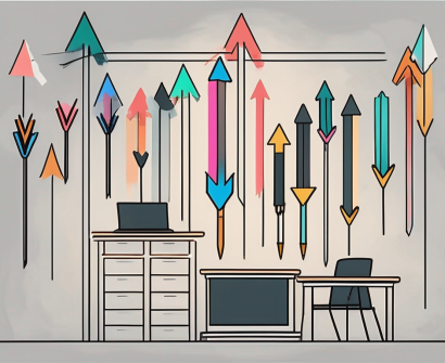 A classroom setting with a chalkboard