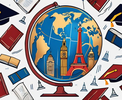 A globe with various iconic international landmarks