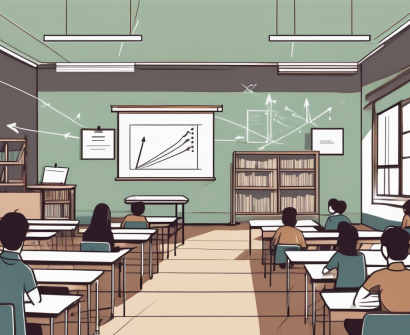 A classroom setting in malaysia with various symbols of humanities subjects like literature