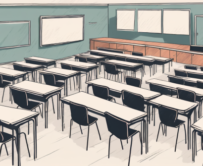 A diverse set of empty classroom layouts