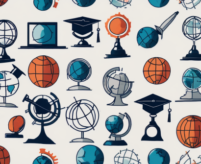 Seven different globes