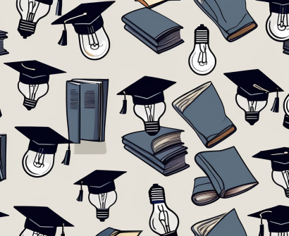 A stack of books next to a graduation cap