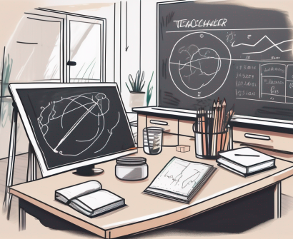 A classroom with a chalkboard