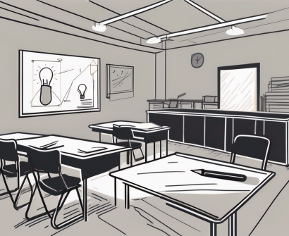A classroom setting in malaysia with symbols like a broken pencil