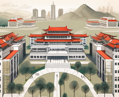 Seven different school buildings