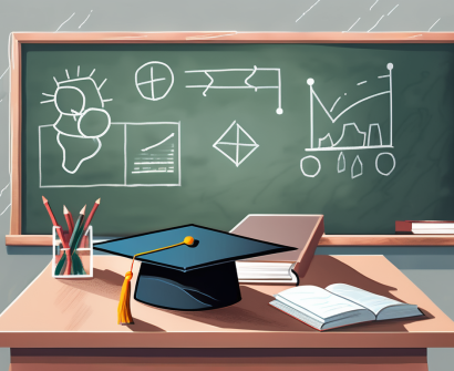 A classroom setting in china with a chalkboard displaying five symbols representing powerful teaching techniques