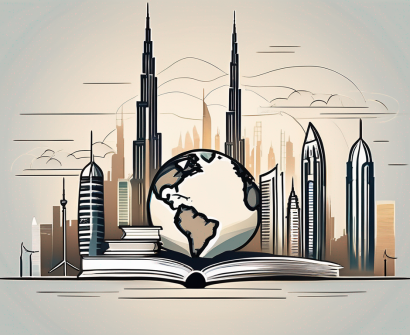 The dubai skyline with iconic buildings