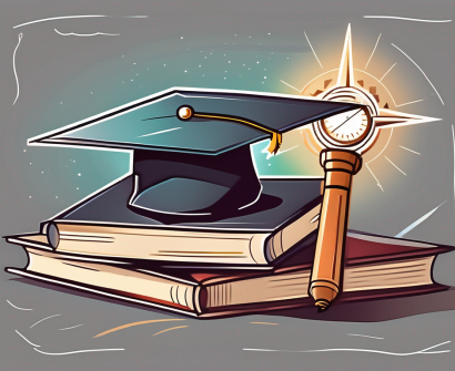 A graduation cap and diploma resting on top of a book