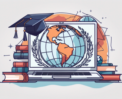 A laptop displaying an online learning platform