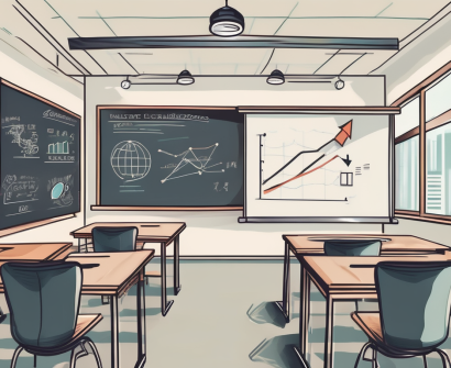 A classroom setting in hong kong with two chalkboards signifying collaboration
