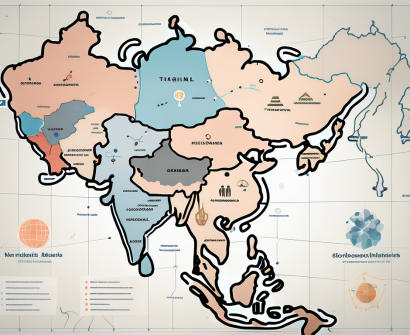 A map of thailand dotted with symbols of schools