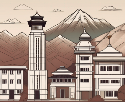 Five different school buildings representing various architectural styles from around the world