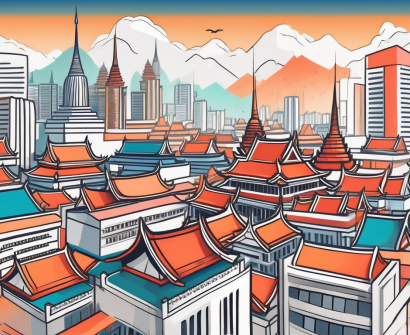 A vibrant thai cityscape