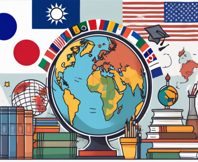 The seoul foreign school campus with various educational elements like books
