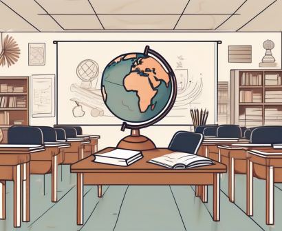 A classroom setting with thai cultural elements