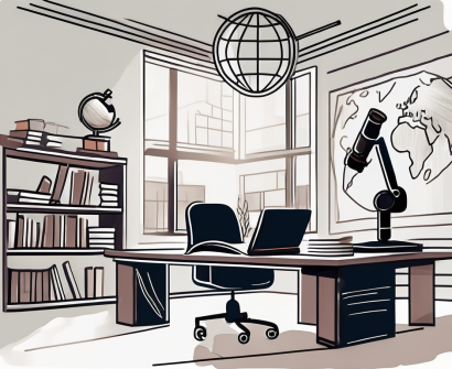 A classroom setting with books