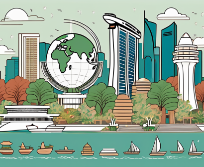 A diverse collection of singapore landmarks