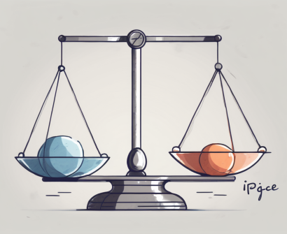 A balance scale with a pgce on one side