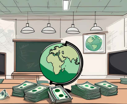 A classroom setting with a chalkboard