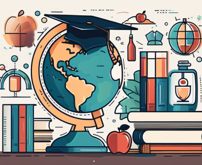 A globe with a graduation cap on top