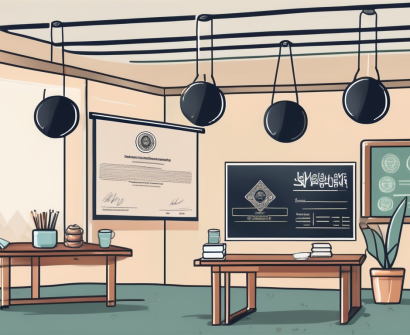 A classroom setting with thai cultural elements