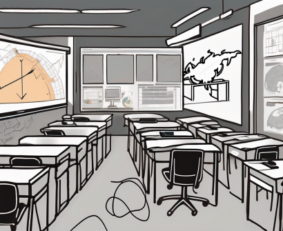 A classroom scene in hong kong with a blackboard