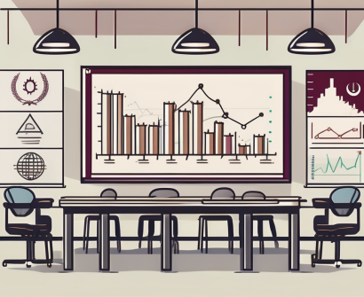 A classroom setting with various international symbols