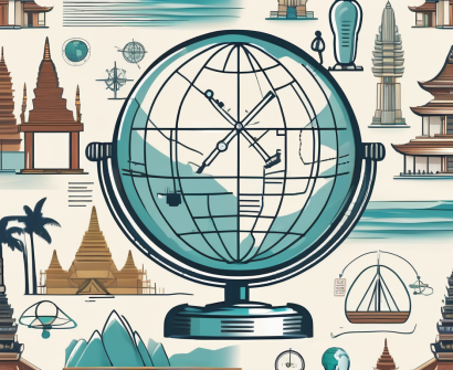 A diverse collection of educational tools such as a microscope