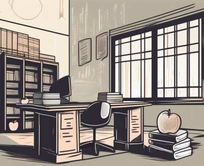 A classroom setting with typical thai architectural elements