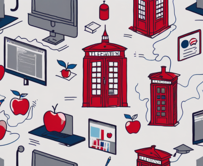 A classroom setting with iconic british elements
