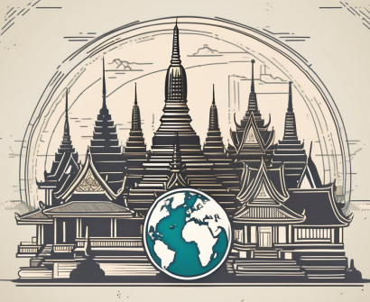 Various iconic landmarks in thailand