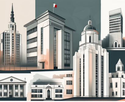 A collection of five different school buildings