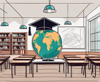A classroom setting in malaysia with a focus on elements like a globe