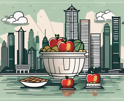 Various symbolic elements representing hong kong