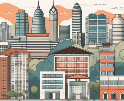 A diverse collection of ten school buildings