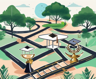 Five diverging paths in a lush thai landscape
