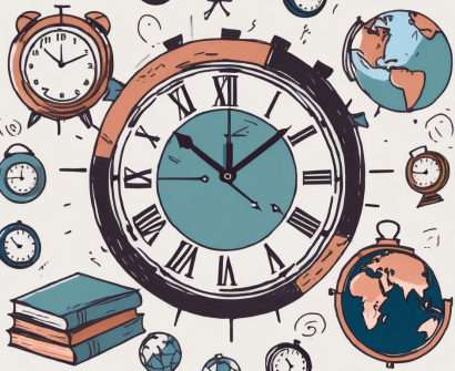 Various clocks set to different time zones