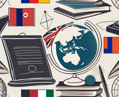 Various educational tools such as a globe