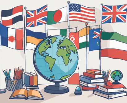 A classroom environment with diverse educational tools such as globes