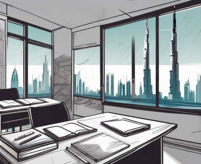 A classroom setting with diverse educational tools like textbooks