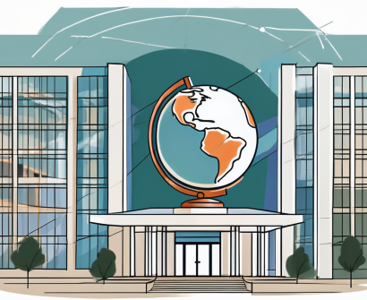 The stockholm international school building with a globe in the background