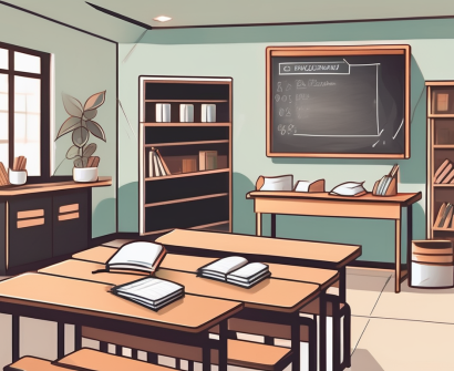 A classroom setting in thailand with teaching aids