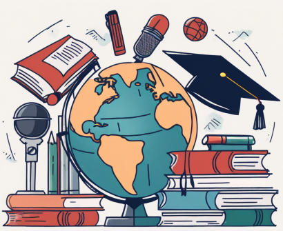 A diverse array of school-related items such as textbooks