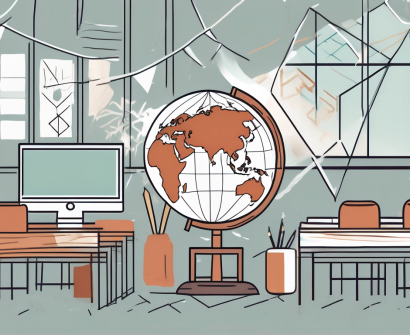 A classroom setting with diverse cultural symbols