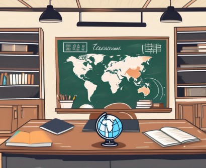 A classroom setting with thai cultural elements