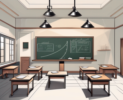 A classroom setting with traditional emirati architectural elements