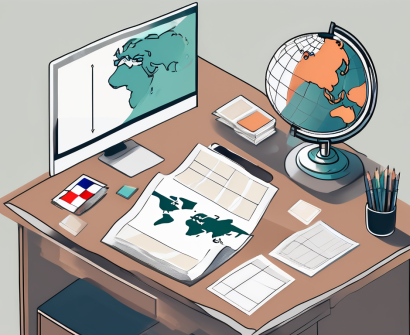 A desk set up with teaching materials