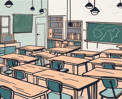 A classroom setting in malaysia with various educational tools and resources