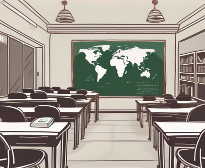 A classroom setting in saudi arabia with textbooks