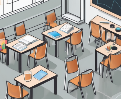 A classroom setting in thailand with diverse learning tools such as books